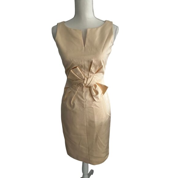 PAULE KA Womens Cream Bow Silk Dress Size 36